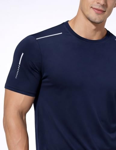 Liberty Imports 5 Pack Men's Active Quick Dry Crew Neck T Shirts
