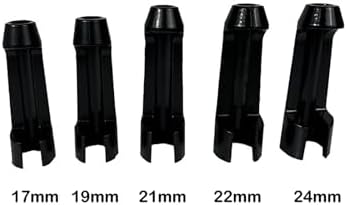 12090 Diesel Fuel Line Socket Set, 5PCS Fuel Injection Flare Nut Socket, 17mm 19mm 21mm 22mm 24mm 3/8" Drive Fuel Line Flare Tool for Audi VW BMW Ford Cummins Engines