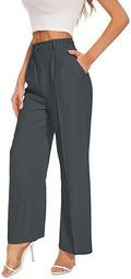 FUNYYZO Wide Leg Dress Pants for Women Work Slacks Business Casual Outfits