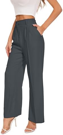 FUNYYZO Wide Leg Dress Pants for Women Work Slacks Business Casual Outfits