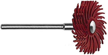 Dedeco Sunburst Radial Bristle Discs 6-Pack - 7/8" Curved 4-Ply Mounted Discs - Red 220 Grit (Standard) - Aluminum Oxide for Polishing & Finishing