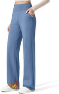 G4Free EverGoing Fleece Lined Wide Leg Pants for Women Dressy Work Casual
