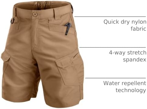 Mens Work Shorts Cargo Tactical Outdoor Wear Resistant Hiking Tool Shorts