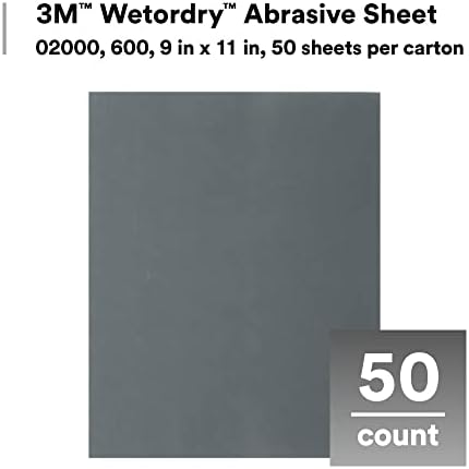 3M Wetordry Abrasive Sheet, 413Q, 02000, 600+ Grade, 9 in x 11 in