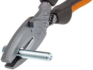 Klein Tools HD200180EINS Power Combination Pliers 200 mm | Heavy Duty with Power Joint up to 30% Force Saving | VDE 1000 V AC Insulated | 4-Point Tube Handle | Made in Germany