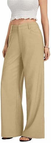 FUNYYZO Wide Leg Dress Pants for Women Work Slacks Business Casual Outfits