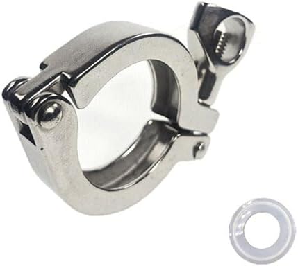 1pcs Heavy Duty Sanitary Stainless Steel Tri Clamp with Silicone Gasket- 304 Stainless Steel Quick Connection Device(40mm)