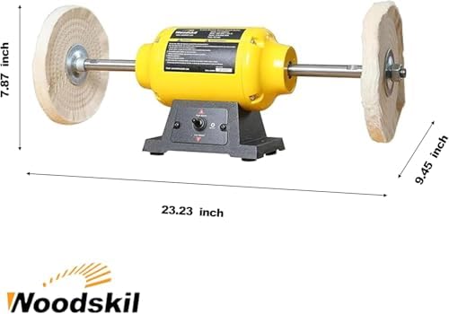 Woodskil 8" 1/2HP Dual Speed Benchtop Buffer Polisher,1.8/3.1A,1725/3450RPM