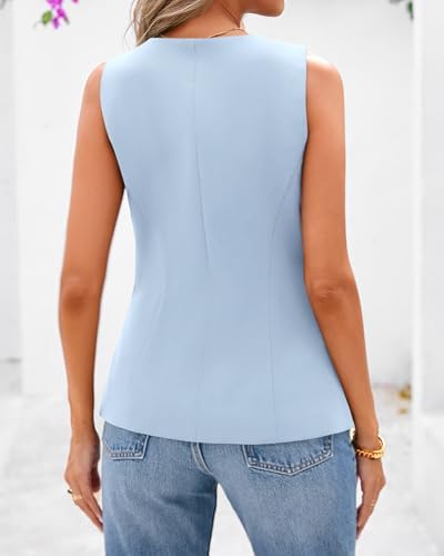 BTFBM Suit Vest Tops For Women Sleeveless Blazer Work Wear