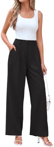 KICZOY Women Casual Wide Leg Dress Pants High Waist Lightweight Flowy Pants