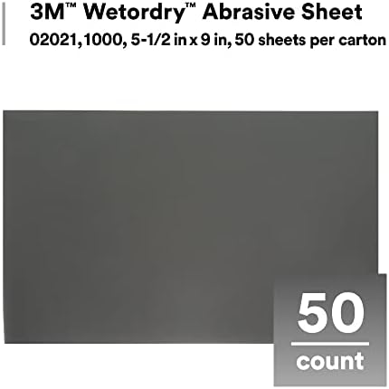 3M Wetordry Abrasive Sheet, 401Q, 02044, 2000+ Grade, 5 1/2 in x 9 in