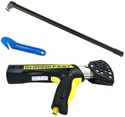 Mr. Shrinkwrap Bundle - Shrinkfast 998 Propane Heat Gun, 200000 BTU, Ready to Use with 25' Hose, Regulator, Wrench, Hard Case, 4' Angled Extension, and Shrink Film Knife Made in the USA