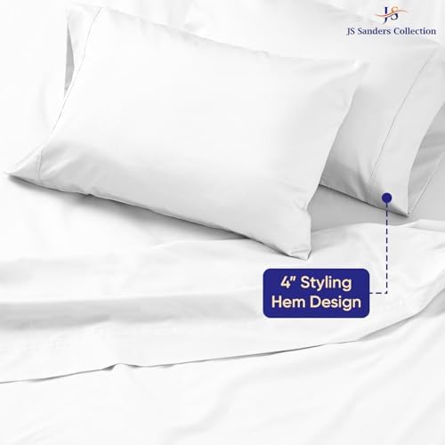 JS Sanders Collection 4PC Boat Sheet Set Universal V Berth, White