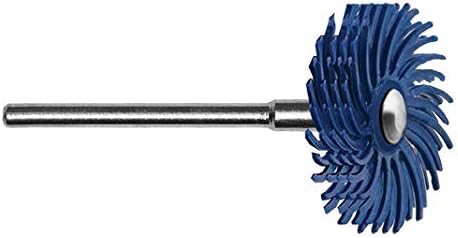 Dedeco Sunburst Radial Bristle Discs 6-Pack - 7/8" Curved 4-Ply Mounted Discs - Blue 400 Grit (Fine) - Aluminum Oxide for Polishing & Finishing