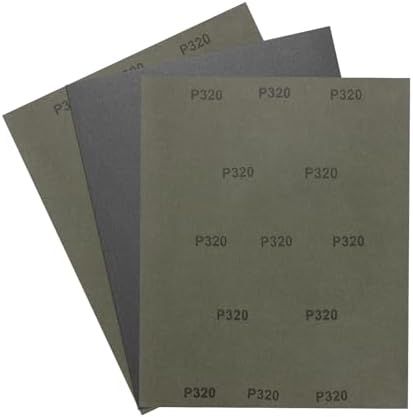 3Pcs Sand Paper 9x11Inch 320Grit Silicon Carbide Sandpaper Sheets