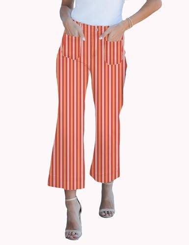 Wide Leg Jeans for Women Trendy High Waisted Flare Jeans Cropped Pants Stretchy Baggy