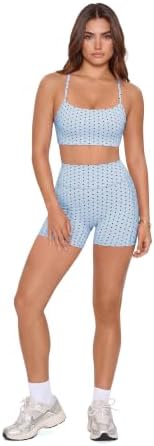 SUUKSESS Women 2 Piece Workout Sets Padded Halter Sports Bras High Waisted Biker Shorts with Pockets
