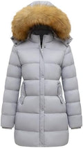 GGleaf Women's Winter Puffer Coat with Removable Fur Hood Warm Snow Jacket