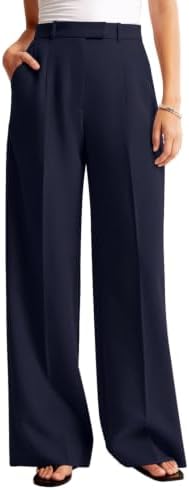 NIMIN Women Wide Leg Work Pants High Waisted Dress Trousers with Pockets