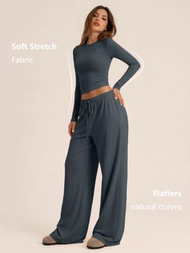 Trendy Queen Women's 2 Piece 2026 Fall Fashion Lounge Set with Pockets
