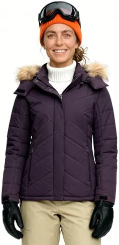Wantdo Women's Waterproof Ski Jacket Warm Puffer Jackets Snow Winter Coat