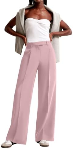 NIMIN Women Wide Leg Work Pants High Waisted Dress Trousers with Pockets