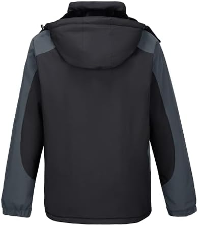 CAMELSPORTS Mens Winter Jacket Waterproof Warm Snow Ski Jackets Faux Fur Fleece Rain Coats with Removable Hood