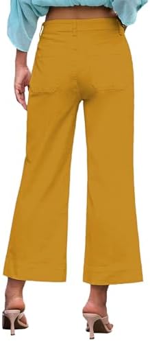 Wide Leg Jeans for Women Trendy High Waisted Flare Jeans Cropped Pants Stretchy Baggy