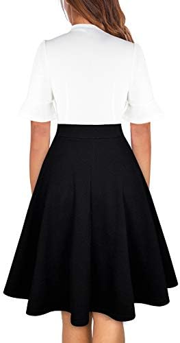 Women Summer Floral Ruffle Sleeve Wear to Work Church Wedding Guest Party Dresses