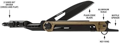 Gerber Gear Armbar Slim Drive Pocket Knife EDC Multitool with Screwdriver, Bottle Opener, Burnt Bronze