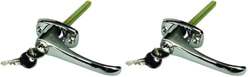 JR Products 10895 Locking L-Handle, Chrome (Pack of 2)