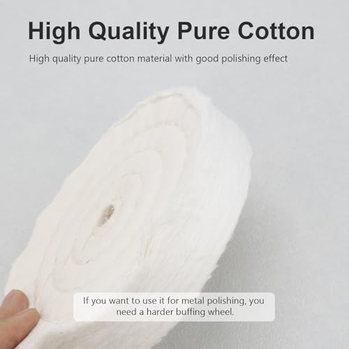 SCOTTCHEN Buffing Polishing Wheel 6 inch (70 Ply) Extra Thick for Bench Grinder Tool with 1/2" Arbor Hole 2 PCS
