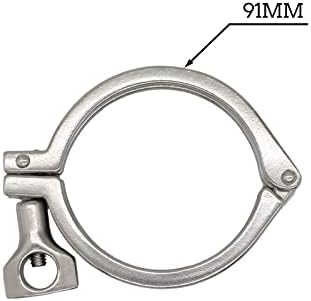 QiiMii 13MHHM Stainless Steel 304 Single Pin Heavy Duty Tri Clamp with Wing Nut for Ferrule TC 3"(3 Inch)