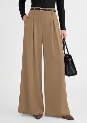 PRETTYGARDEN Womens Wide Leg Dress Pants Flowy Trousers