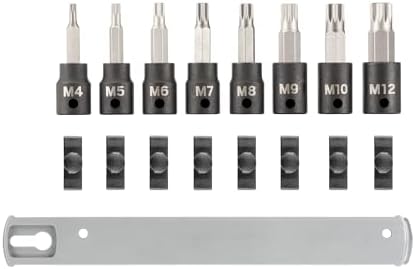 TEKTON 3/8 Inch Drive Triple Square Impact Bit Socket Set | SIB91104 | 8-Piece, (M4 - M12), Socket Rail