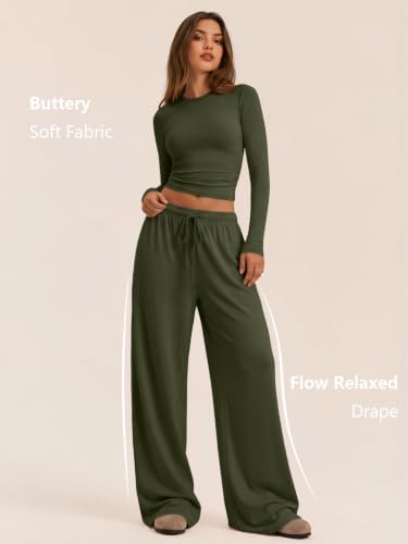 Trendy Queen Women's 2 Piece 2026 Fall Fashion Lounge Set with Pockets