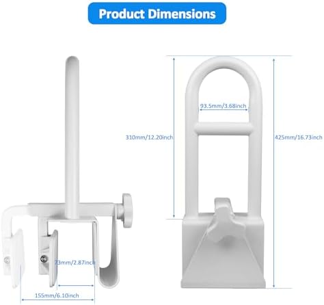 Heavy Duty Bathtub Safety Rail, Width Adjustable Bathtub Handle Grab Bar, Clamp-on Shower Support Handle for Side of Tub, Handicap Shower Safety Grab Bar for Seniors Elderly