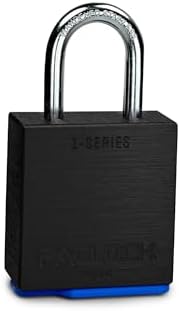 PACLOCK's 1-Series Padlock, Standard Rekeyable (SR), 1/4" Diameter Hard. Stainless Steel Shackle, 1-3/16" Tall, One Lock Keyed to a Number U-Pick! w/ 2 Keys, Black