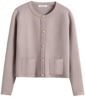 ANRABESS Women's Button Down Cropped Striped Cardigan Sweaters