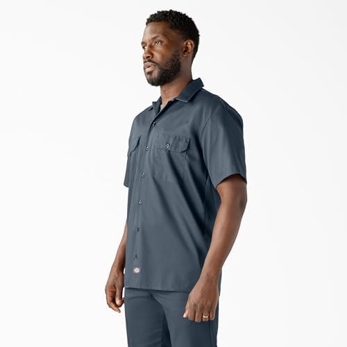 Dickies Men’s Short Sleeve Work Shirt – Durable Twill Button Down Shirts for Men, Lightweight Uniform for Daily Wear