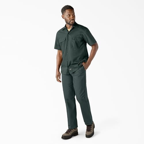 Dickies Men’s Short Sleeve Work Shirt – Durable Twill Button Down Shirts for Men, Lightweight Uniform for Daily Wear