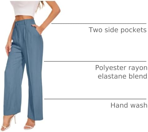 FUNYYZO Wide Leg Dress Pants for Women Work Slacks Business Casual Outfits