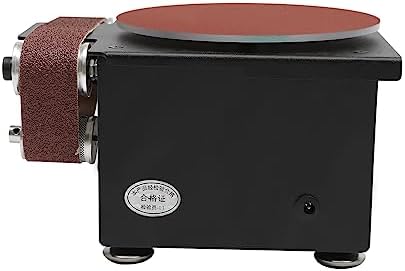 Mini Belt Disc Sande, 6-Inch Sanding Disc and 1.2 x 15-Inch Sanding Belts for Wood Metal Stone Grinding, Small Spindle Sander Machine for Curve Grinding, with Chuck and Flexible Shaft