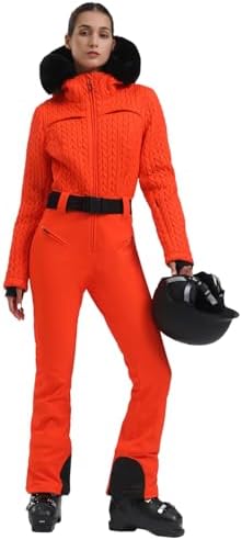 GSOU SNOW Womens Ski Suit One Piece Jumpsuit Snow Jacket Waterproof