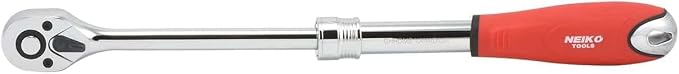 NEIKO 03067A 3/8-Inch-Drive Extendable Ratchet Handle, 72-Tooth Reversible Ratcheting Feature, Extends 8 1/2 to 12 3/8 Inches