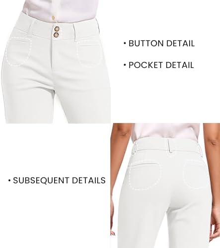 KICZOY Women Dress Pants Stretch Business Straight Leg with Pockets Wear to Work Casual 2026 Suitpants
