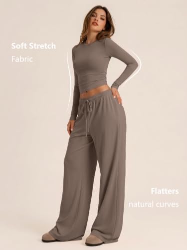 Trendy Queen Women's 2 Piece 2026 Fall Fashion Lounge Set with Pockets