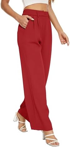 FUNYYZO Wide Leg Dress Pants for Women Work Slacks Business Casual Outfits