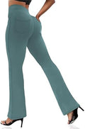 VOOVEEYA Women's Bootcut Leggings - Bootleg Yoga Pants Flare with 4 Pockets