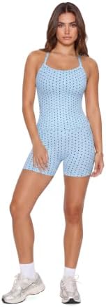 SUUKSESS Women 2 Piece Workout Sets High Waisted Biker Shorts with Pockets Built in bra Racerback Tank Tops